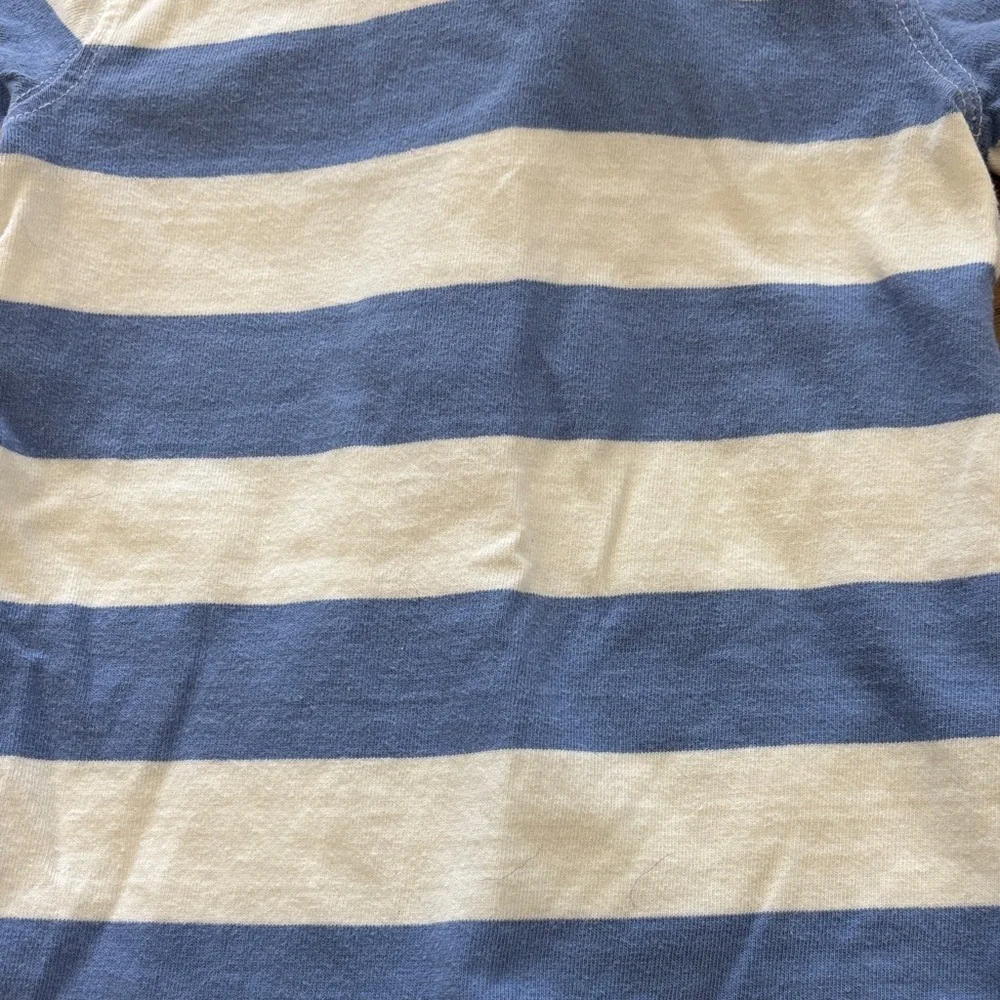 Ralph Lauren Blue and Cream Striped Polo Romper